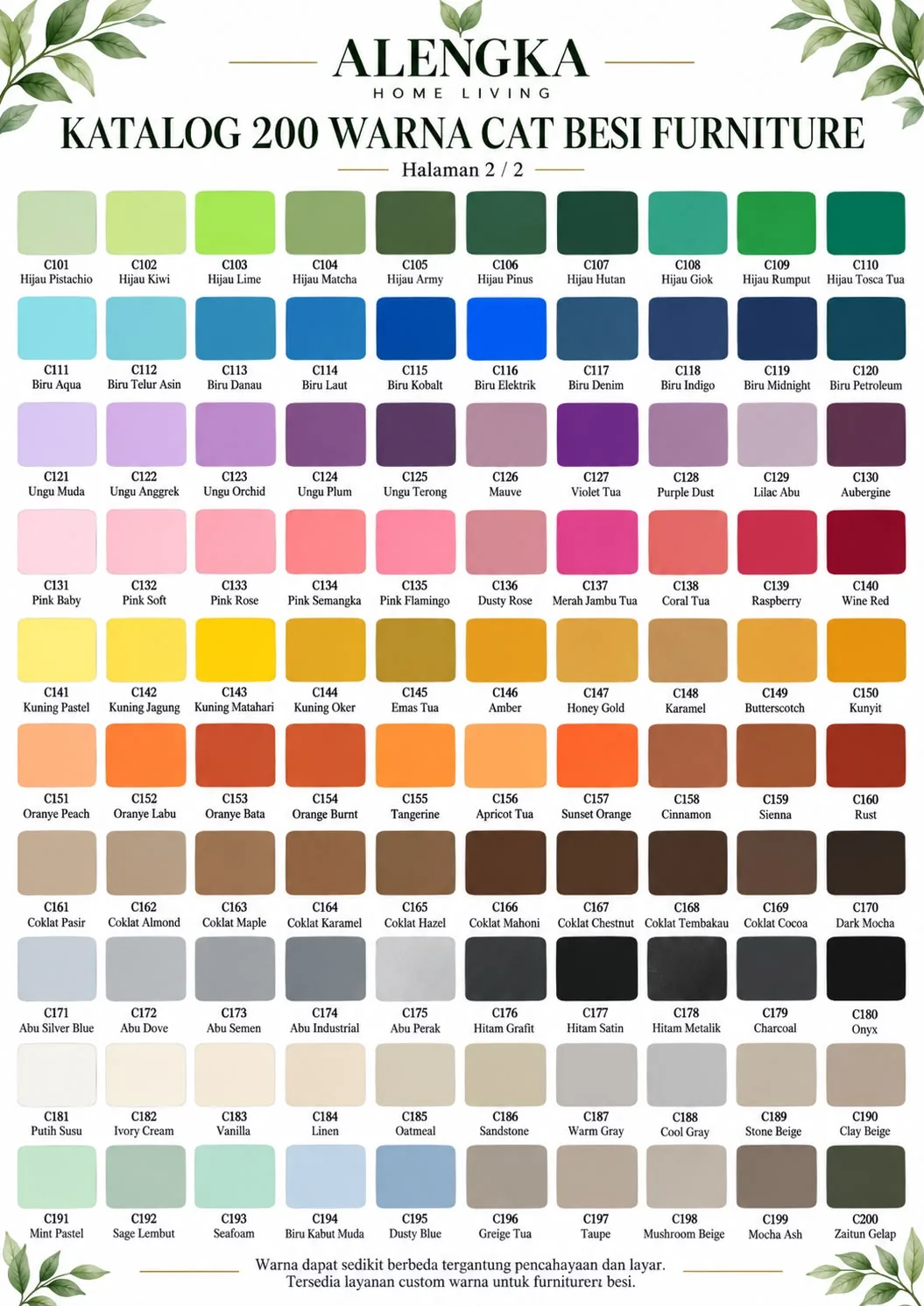 Katalog 200 warna cat besi halaman 1