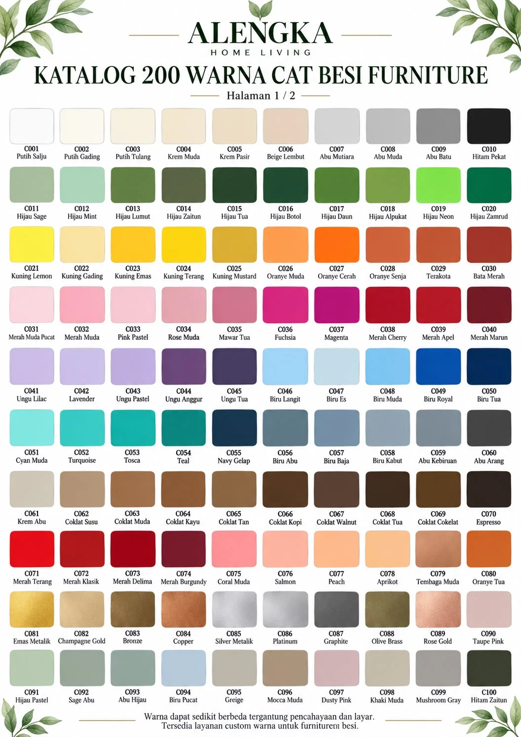 Katalog 200 warna cat besi halaman 2